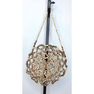 Beaded Cowrie Shell Bag, Hoho, Beach, Seashells Style, Vintage